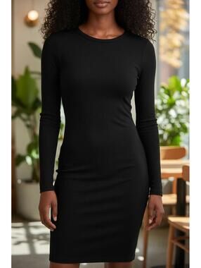 Naked Wardrobe Black Long Sleeve Dress
